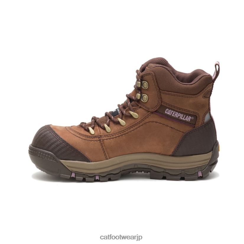 ALLY 防水コンポジットトゥワークブーツ 茶色 女性 N2JB0V282 Caterpillar |ワークブーツ